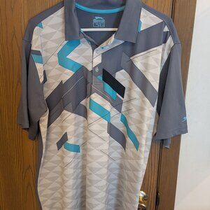 Slazenger Golf Athletic Fit Short Sleeve Polo Geometric Print Men's Size XL